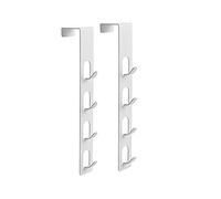 LOKAXXZU 2 Crochets à couche blanche Pack, 4 couches de chapeaux en métal, crochet à manteau blanc vertical fort, porte-porte sur porte pour sacs suspendus clés écharpe et plus.