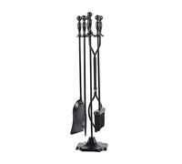 LOKAXXZU 5 pièces Outils de cheminée Set Fron Fireside Companion Brusk Poer Poker et Tong pour Stone Stove Fire Pit ou Foome Wood