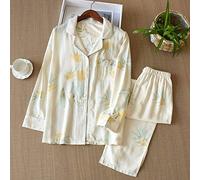 LOKAXXZU 6hftuiiii Pyjamas Pyjamas Floral Frais Sets Femmes vêtements de Sommeil Confortables Rayons Longs de la Rayonne Longue Pyjamas Femmes Homewear RM 12 l (Fleurs Jaune 3 x)
