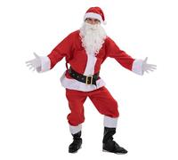 LOKAXXZU 7pcs Costume de Santa Clause avec des Gants de pantares de Panta