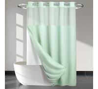 LOKAXXZU Aucun Crochet requis, Rideau de Douche à Tissage de Gaufre avec Un clin d'œil - 71W x 74h, Grade de l'hôtel, Spa comme Un Rideau de Bain, feu Vert