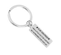 LOKAXXZU Cadeau de Porte-clés pour Hommes, Porte-clés en Acier Inoxydable, Plaque d'identité pour ma Petite Amie/Petit ami... Porte-clés pour Hommes en Argent