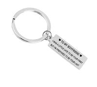 LOKAXXZU Cadeau de Porte-clés pour Hommes, Porte-clés en Acier Inoxydable, Plaque d'identité pour ma Petite Amie/Petit ami... Porte-clés pour Hommes en Argent