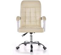 LOKAXXZU Chaise de Bureau allongée Chaise Informatique pivotant Ergonomique de Jeu exécutif Chaise de Jeu PU Leather, Beige, 109x66x60cm