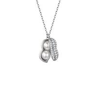 LOKAXXZU Collier Creative Peanut 925 Silver Pendant Collier Fashion Light Luxury Collier décoratif Collier pour maman et femme Collier pour femmes (couleur: argent)