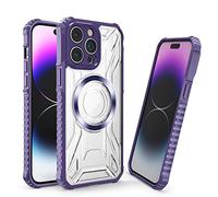 LOKAXXZU Étui pour iPhone 14/14 Plus / 14 Pro / 14 Pro Max, Crystal Magnet Clear Case, Slim Magnetic Drop Tested Armor Phone Case, 14 Plus, Purple