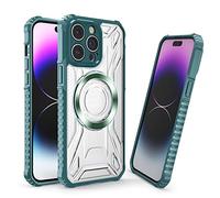 LOKAXXZU Étui pour iPhone 14/14 Plus / 14 Pro / 14 Pro Max, Crystal Magnet Clear Case, Slim Magnetic Drop Tested Armor Phone Case, 14, Vert