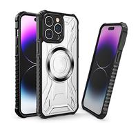 LOKAXXZU Étui pour iPhone 14/14 Plus / 14 Pro / 14 Pro Max, Crystal Magnet Clear Case, Slim Magnetic Drop Tested Armor Phone Case, 14 Pro, Black