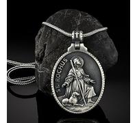 LOKAXXZU Figure historique médiévale Collier vintage pour hommes, pièces de monnaie rond en étain pure bijoux (couleur: style 4, taille: chaîne de 60 cm)
