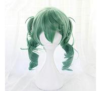 LOKAXXZU Hatsune Miku Cosplay Wig Vocaloid 28 cm Green Time résistant à la Chaleur Vocaloid Hatsuna Miku Cosplay Wig Sunano Wakusei Hair + Wig Cassin