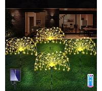 LOKAXXZU Lumières de Jardin solaires 4 Packs imperméables Pathway Firefly Lights for Courtyard & Garden Party White White