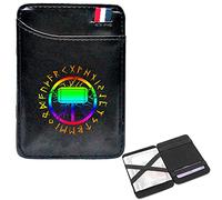 LOKAXXZU Mini Portefeuille de Poche de Mode Masculine, Bifold Portable Slim Viking Amulet Runes Courts Portefeuilles, Sac de crédit Clips Clips Card Purse, Porte-passerelle en espèces, Noir, Mjolnir1