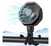 LOKAXXZU Mini Ventilateur de Poussette Portable, Clip de trépied Flexible opéré sur Batterie sur Ventilateur, détachable 3 Vitesses Rechargeable 360 ° Rotation Pertulaire Personal pour siège d'auto