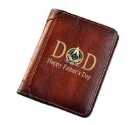 LOKAXXZU Nouvelles Hommes VOLIQUES VOLIQUES Cuir, Franc-maçons Symbole Haut-capacité Trifold Slim Vintage Court Portefeuille, Support de Carte maçonnique Purs à Main de Luxe Male Gift Wallet, Style9