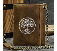 LOKAXXZU NOUVELLON DE Nouvelles Homme Slim-TRUFOLD, Symbole Viking Unique Porte-Carte de crédit de Grande capacité, Gentual en Cuir Western Rodéo ID Gift Male Grown, Brown, Tree of Life1