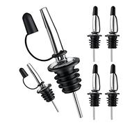 LOKAXXZU Pafusesen 6 Pack Bottle Bumpers pour Les Bouteilles d'alcool, Liqueur Verser Berceau pour Les Bouteilles d'alcool, Spoudeur de Distributeur d'huile d'olive en Acier Inoxydable,