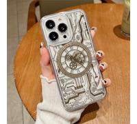 LOKAXXZU Pattern Soft Clear TPU TPU APPORT DE TÉLÉPHONE APPORTURE pour IPHIPHIR 14 Plus 13 12 Pro Max Magnetic Wireless Charge, Gol