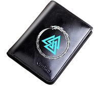 LOKAXXZU Portefeuille à Fermeture éclair de Poche Vintage Masculine, Sac à Main Courte Bifold en Cuir de Grande capacité, Porte-Parole de Cartes d'amole Viking