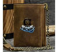 LOKAXXZU Portefeuille à Trifold Slim de nouveauté Masculine, Symbole Viking Unique Porte-Carte de crédit de Grande capacité, véritable Cuir Western Rodeo Travel Id Gift Male Grown, Brown, Ships2