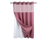 LOKAXXZU River Dream Pas de Crochets requis Waffle Waffle Sew Shower Curtain avec Un clin d'œil (Pale Mauve, stalle 54 "x80)