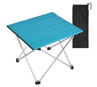LOKAXXZU Tesouro Portable Camping Table, Table d'appoint Pliante Top en Aluminium pour la Cuisine en Plein air, la randonnée, Les Voyages, Le Pique-Nique (Blue Medium)
