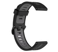 LOKEKE Bracelet de rechange compatible avec Huawei Watch GT3 SE - Bracelet de rechange en cuir de 22 mm compatible avec Huawei Watch GT3 SE/Huawei Watch Budgets (silicone noir + gris foncé)