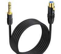 LOKEKE Câble XLR jack 6,35 mm plaqué or 1/4 mâle vers XLR femelle 3 broches pour microphones, mixeurs, préamplificateurs, haut-parleurs et autres enregistrements professionnels en studio