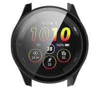 LOKEKE Compatible avec Garmin Forerunner165/165 Music, coque de protection complète PC, protection d'écran en verre trempé (noir)