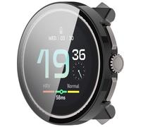 LOKEKE Compatible avec Suunto Race - Coque de protection complète PC - Protection d'écran en verre trempé (noir)