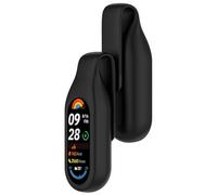 LOKEKE Compatible avec Xiaomi MI Band 10 avec boucle de suspension en silicone, coque de protection en silicone avec clip en acier, compatible avec Xiaomi MI Band 10/9/8 (noir)