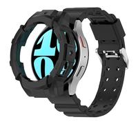 LOKEKE Coque de protection pour Galaxy Watch 6 40 mm, coque de protection en TPU avec bracelet de rechange en silicone pour Samsung Galaxy Watch 6 40 mm (40 mm, noir)