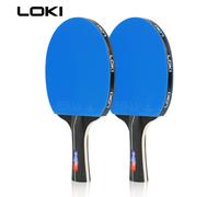 LOKI K5000 FL raquette de Tennis à manche Long raquettes de Ping-Pong de divertissement à domicile avec caoutchouc de Ping-Pong de couleur bleue 2 pcs FL and 1 bag