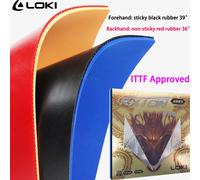 LOKI RXTON I - feuille de caoutchouc pour Tennis de Table, Version dorée, avec éponge bleue Loxa, caoutchouc de Ping-Pong approuvé ITTF, collant/Non collant Rouge non collant 36