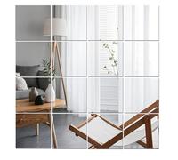 Lokiiz Lot de 10/16 miroirs autocollants en acrylique pour murs, carreaux de miroir HD, sans verre, incassable, miroir à coller, pour maquillage, entraînement à la maison, salle de sport, couloir