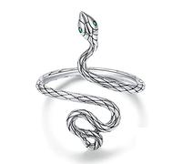 LOKILOKI Bague Serpent en Argent Sterling 925, Bague Ouverte Rétro pour Les Femmes, Bague en Argent Fin, Cadeau De Bijoux
