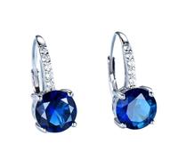 LOKILOKI Bijoux en Argent Massif 925 Rond Créé Nano Boucles d'oreilles À Clip Topaze Mystique pour Les Femmes Cadeau De Fête Bijoux Fins