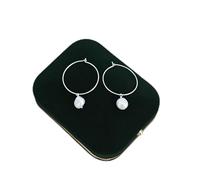 LOKILOKI Boucles d'oreilles Créoles en Perles d'eau Douce Naturelles Bijoux en Argent Sterling 925 pour Cadeau pour Femmes