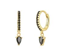 LOKILOKI Boucles d'oreilles Goutte d'eau Ovales en Argent Sterling 925 Vert Zircon CZ Cercle Boucles Rondes Cristal Femmes