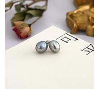 LOKILOKI Boucles d'oreilles Multi-Naturelles en Perles d'eau Douce 925 Bijoux Simples Faits À La Main en Argent Sterling pour Femmes