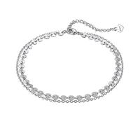 LOKILOKI Bracelet De Cheville Bohème en Argent Sterling pour Femme en Couches 4mm Chaîne De Câble pour Pièce De Monnaie Bracelet De Cheville pour Femmes Plage Aux Pieds Nus Bijoux Cadeaux
