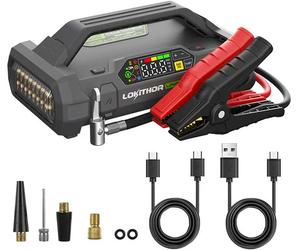 LOKITHOR Booster de démarrage avec compresseur (12V/2500A/74Wh) JA301 PRO
