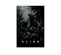 LOKJKOEQ Alien Art mural noir et blanc Impression d'image moderne Décoration de chambre familiale 50 x 75 cm