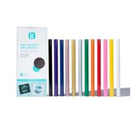 LOKLIK Lot de 12 rouleaux de vinyle de transfert thermique pour t-shirts et tissus - Vinyle artisanal durable et lavable en machine pour presse à chaud (Multi - 30,5 x 90 cm)