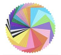 LOKLiK Lot de Papiers Cartonnés - 60 Feuilles, 20 Couleurs Vives - 180/300g - Papiers Scrapbooking, DIY, Cartes, Compatible Cricut, Silhouette, iCraft
