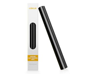 LOKLiK Matless Vinyle de transfert thermique Noir brillant 33 x 150 cm - Film thermocollant pour iCraft, kit de support de rouleau, durable, pour t-shirts, bannières et plus encore