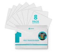 LOKLiK Papier de Transfert Thermique pour Tissus Clairs - 8 Feuilles A4 - Papier Transfert pour T-shirts, Débardeurs & Sacs - Impression - Facile à Appliquer avec Presse à Chaleur (Noire)