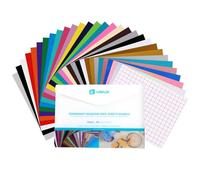 LOKLiK Permanent Adhesive Vinyl Bundle - 29 Feuilles A4 (Couleurs mates, brillantes, métalliques, holographiques) pour autocollants personnalisés, étiquettes et projets DIY