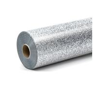LOKLIK Rouleau Argent de Vinyle Pailleté Transfert de Chaleur Thermocolant Tissus Vêtement 1 pc 30.5 x 90 cm, Standard