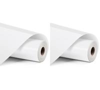 LOKLIK Rouleau Blanc de Vinyle Permanent Adhésif Matte - Surfaces Dures - 1 pc 30.5 x 180 cm Feuille de Vinyle Résistante - Décoration Sur Verre, Plastique, Céramique (Lot de 2)