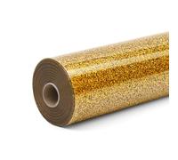 LOKLIK Rouleau Or de Vinyle Pailleté Transfert de Chaleur Thermocolant Tissus Vêtement 1 pc 30.5 x 90 cm, Standard